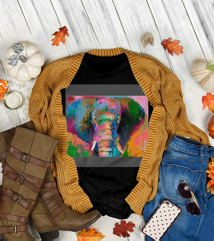 Colorful Elephant in Vibrant Natural Palette T-Shirt