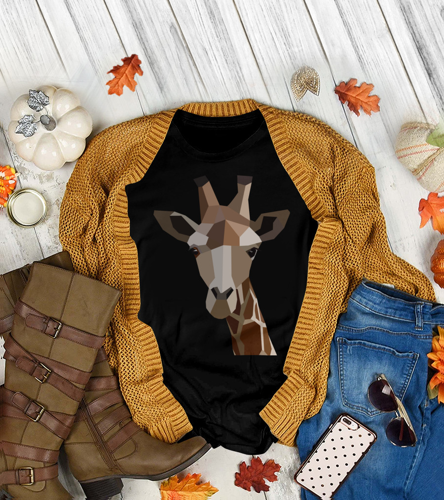 Polygon Giraffe Geometric Design Africa T-Shirt