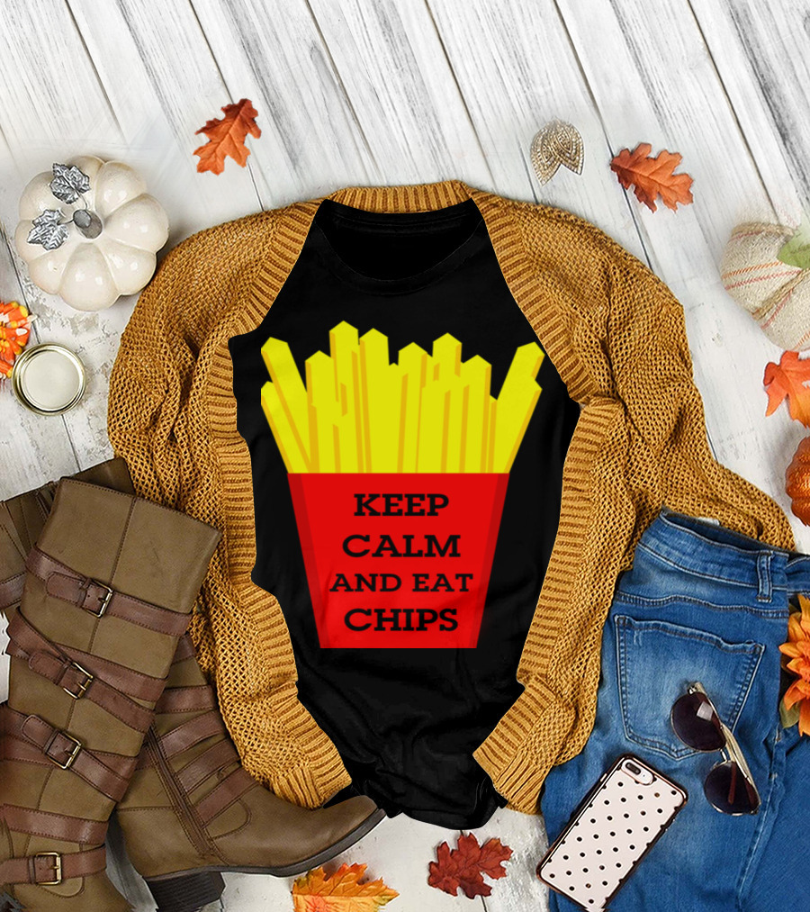 Keep Calm and Eat Chips French Fries Box T-Shirt