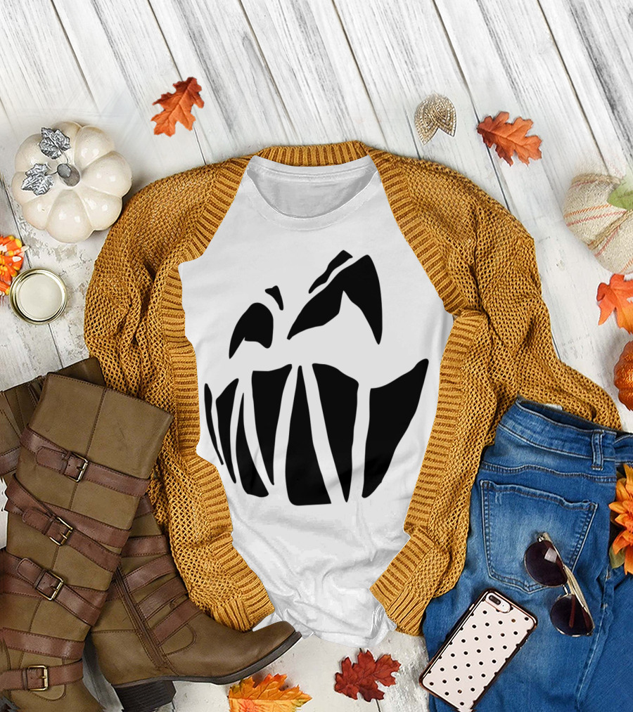 Bad Pumpkin Carved Gothic Shadow T-Shirt