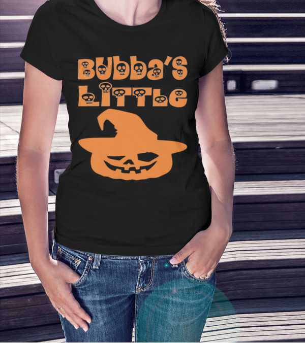 Bubba's Little Pumpkin Halloween Jack-o'-Lantern With Skulls T-Shirt