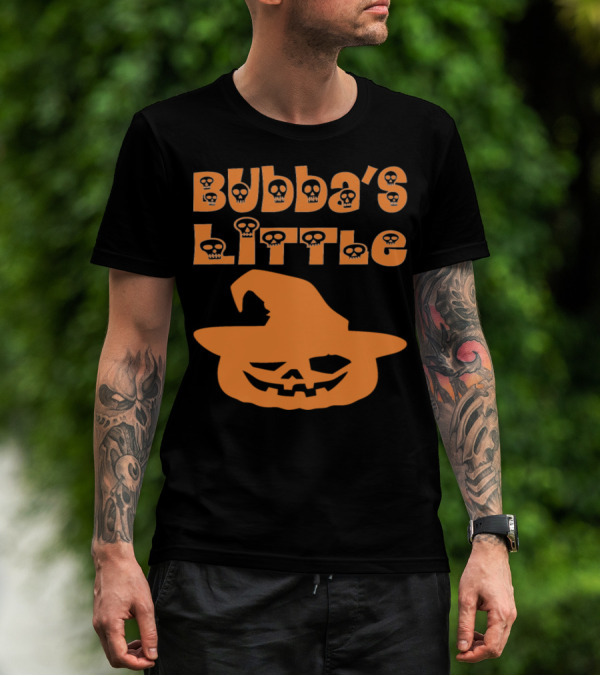 Bubba's Little Pumpkin Halloween Jack-o'-Lantern With Skulls T-Shirt