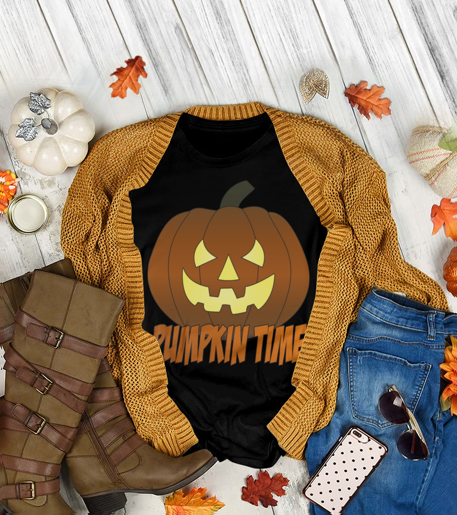 Halloween Jack-O'-Lantern Pumpkin Time T-Shirt