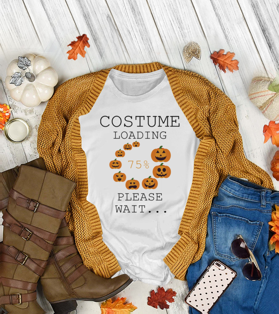 Costume Loading 75% Please Wait Halloween Pumpkin Icons T-Shirt