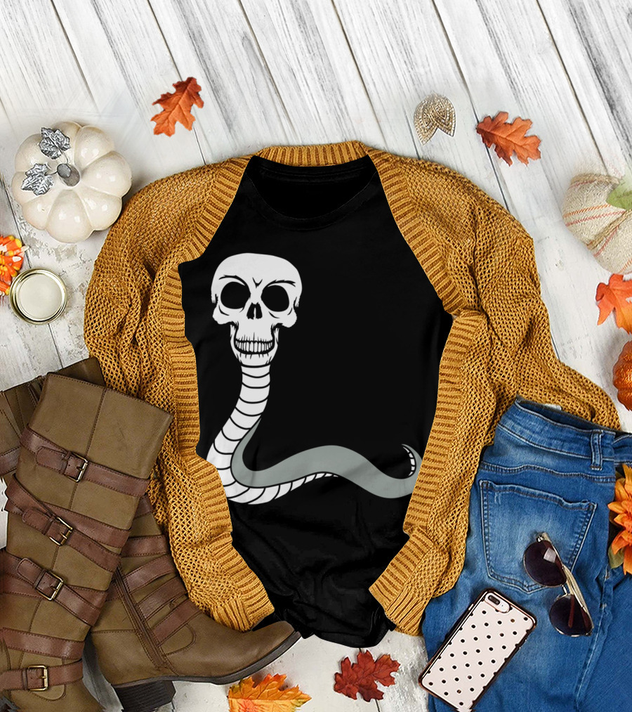 Snake Monsters Creepy Skull Skeleton Dead De Serpent T-Shirt