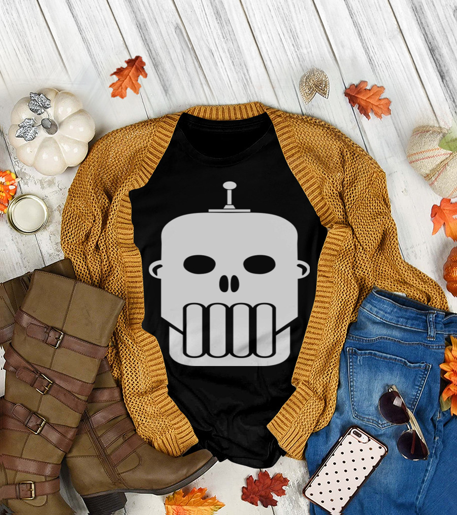 Robot Skull the Skeletons Rising Futuristic Skull Design #10 T-Shirt