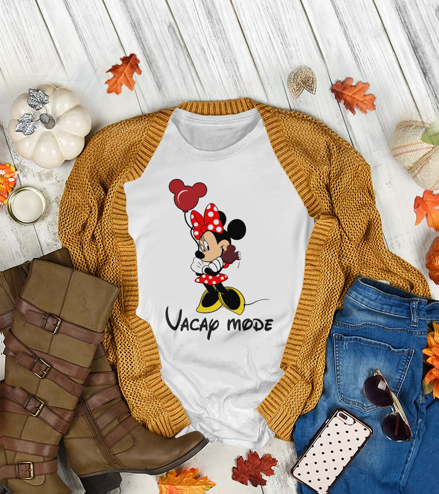 Disney Minnie Mouse Vacay Mode Balloon and Ice Cream T-Shirt
