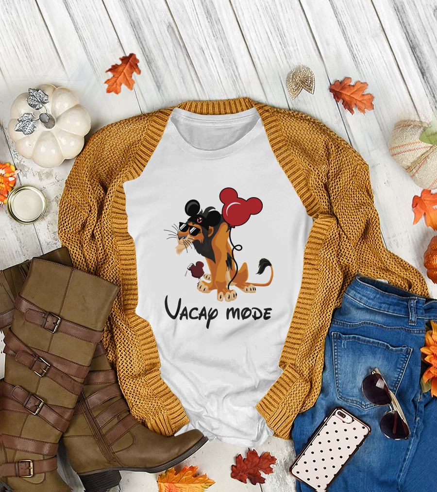 Scar Lion Vacay Mode Balloon Ears Sunglasses Ice Cream T-Shirt
