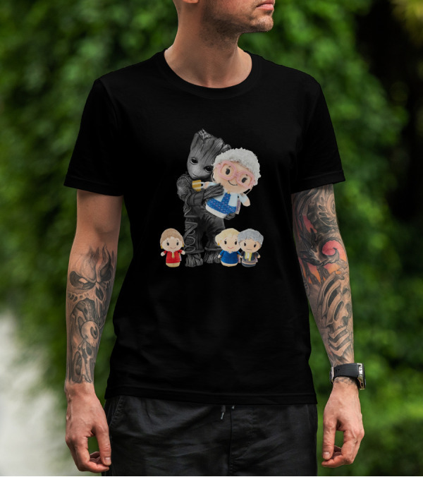 Groot Hugging Golden Girls Characters Plush Toy Collection T-Shirt