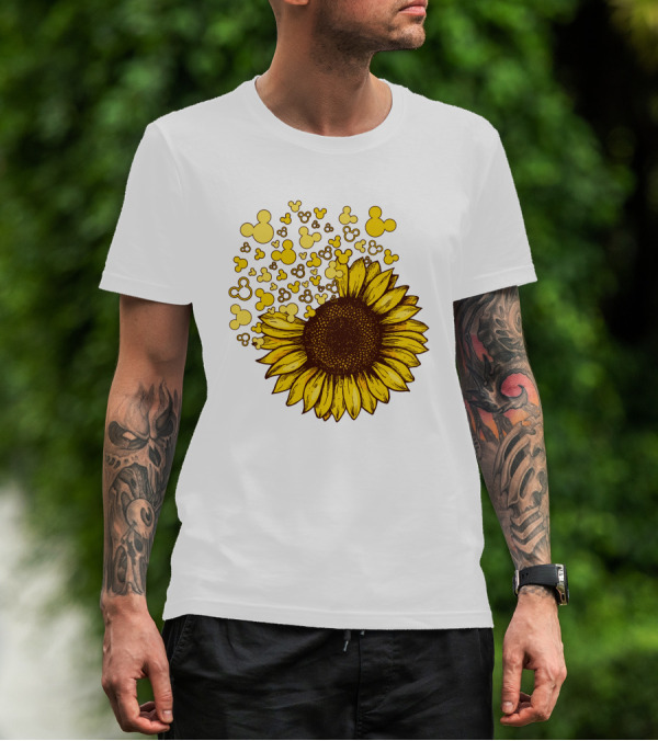 Mickey Sunflower Iconic Blooms With Classic Ears T-Shirt
