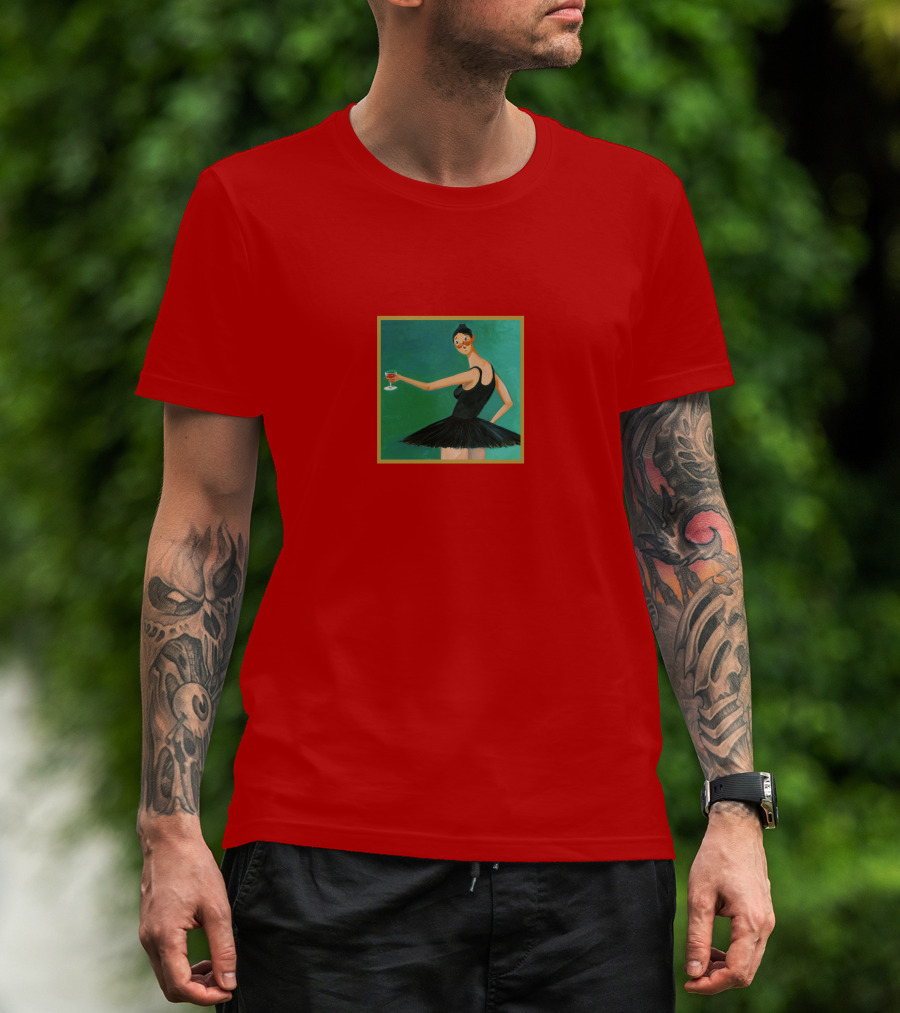Black Swan With Wine Glass T-Shirt