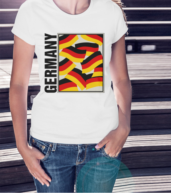 Germany Bold Black Text With Vibrant Flag T-Shirt