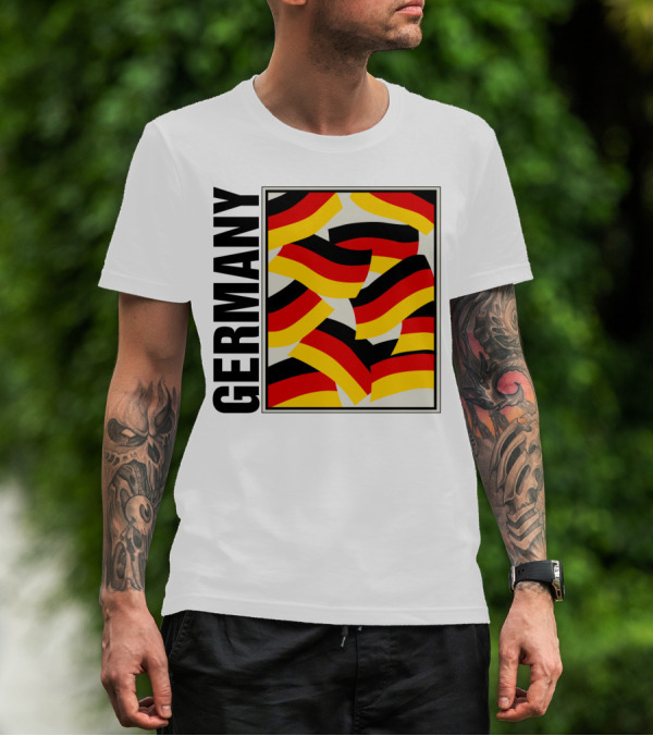 Germany Bold Black Text With Vibrant Flag T-Shirt