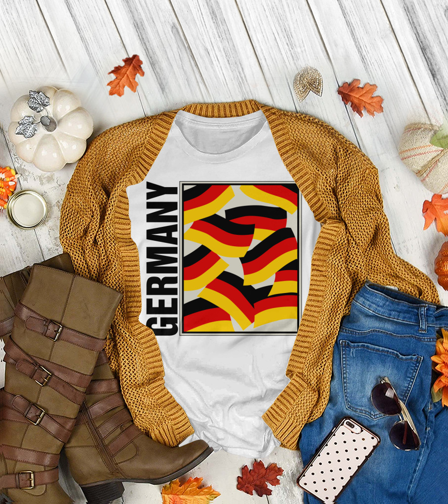Germany Bold Black Text with Vibrant Flag T-Shirt