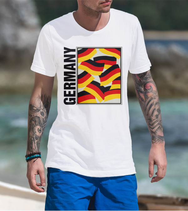 Germany Bold Black Text With Vibrant Flag T-Shirt