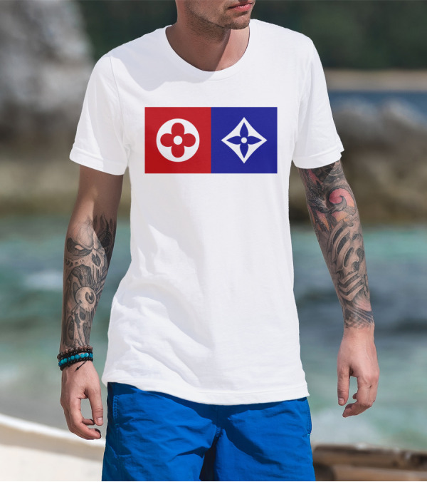 Best Dual Icon Flower Emblems T-Shirt