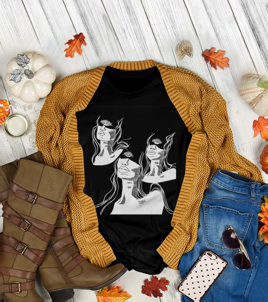 Mystical Representation of The Fates: Clotho Lachesis Atropos with Surreal Eye T-Shirt