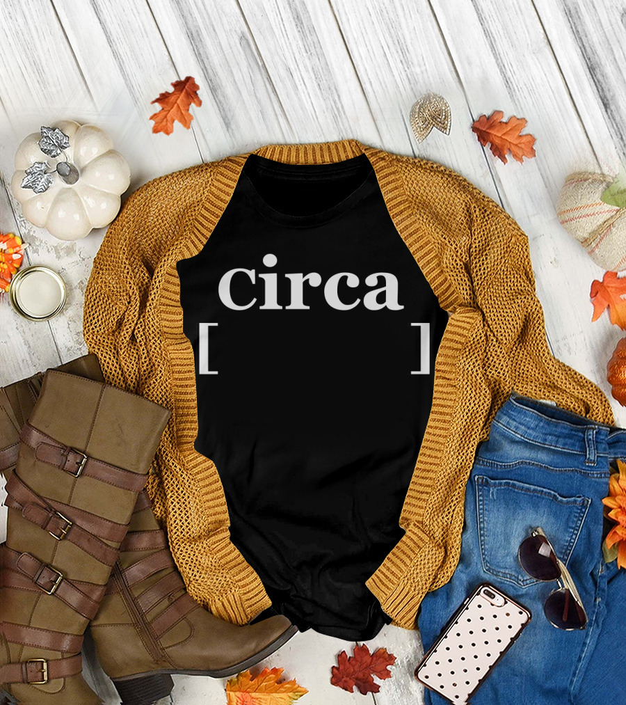 Circa White Minimalist Bracketed Text T-Shirt