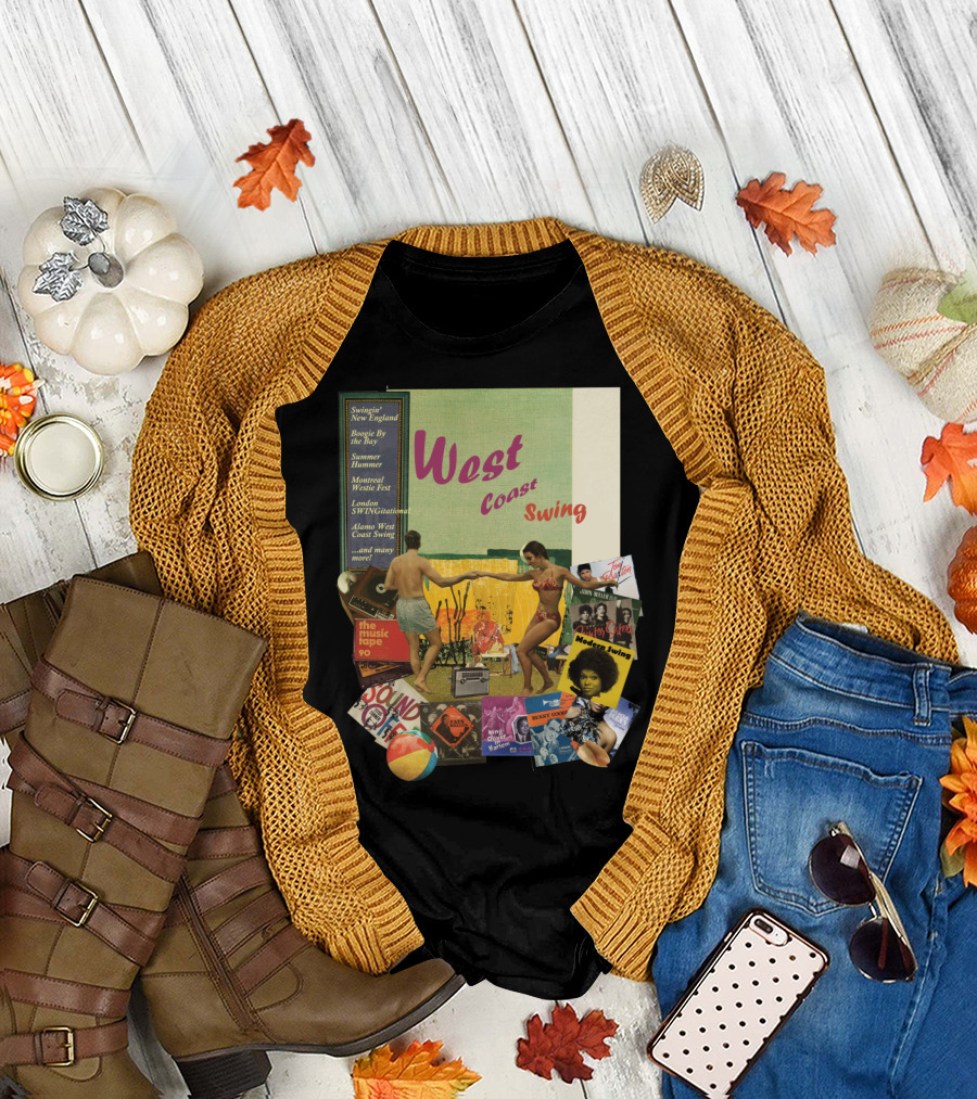 West Coast Swing Dance with Music Fests and Iconic Soul Dance Collage T-Shirt