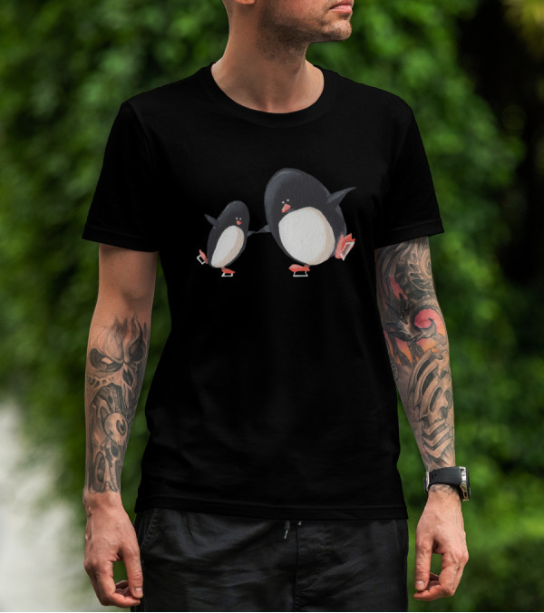 Ice Dance Penguins Skating On Ice T-Shirt