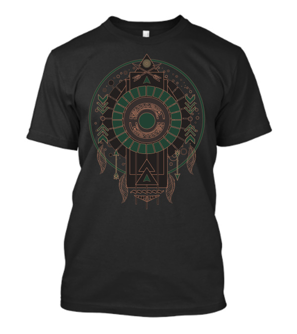 Moon Dance Geometric Mandala With Arrows And Feathers T-Shirt