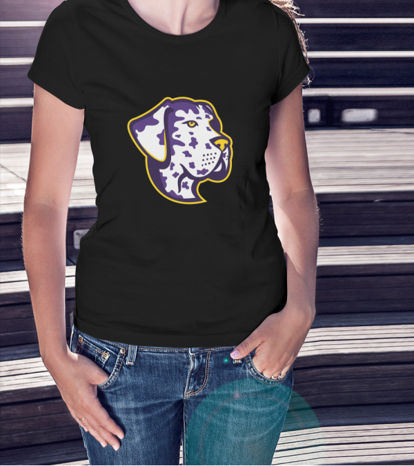 Purple And Yellow Great Dane Dog Mascot T-Shirt