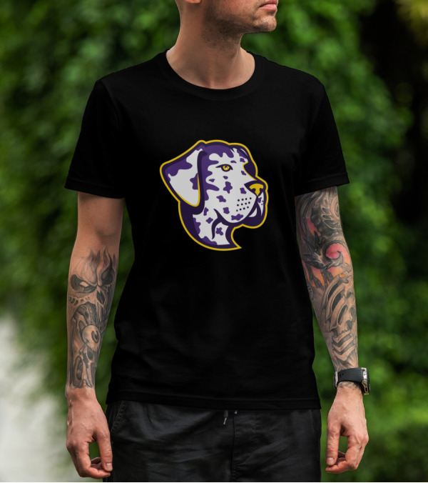 Purple And Yellow Great Dane Dog Mascot T-Shirt
