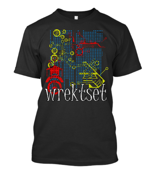 Wrekt Set Tech Circuitry Abstract Red Yellow Blue T-Shirt