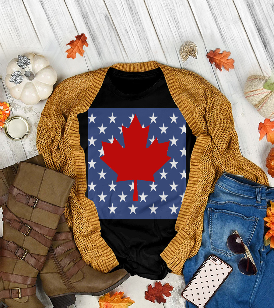 Canada USA Maple Leaf Stars T-Shirt