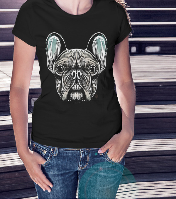 French Bulldog Grinning Face T-Shirt