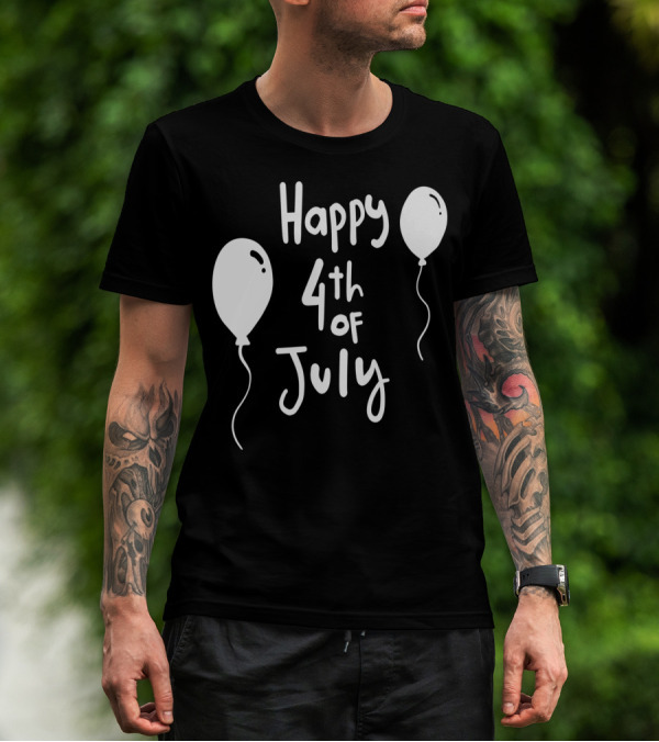 Happy 4th Of July Festive Celebration With Balloons T-Shirt