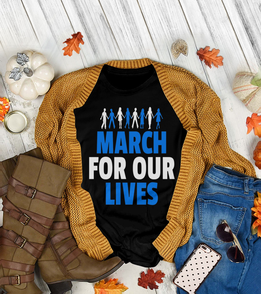 March for Our Lives Unity Symbol with Silhouetted Figures T-Shirt