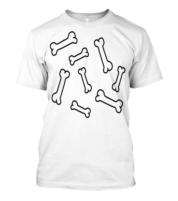 Contour Bones Pattern Many Skeleton Dog Bones T-Shirt