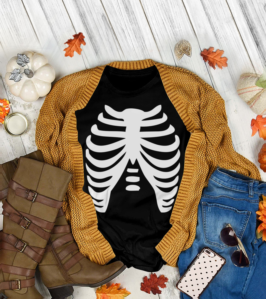 Skeleton Rib Cage Structure T-Shirt