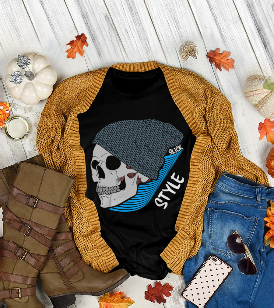 Slick Style Skull Beanie T-Shirt