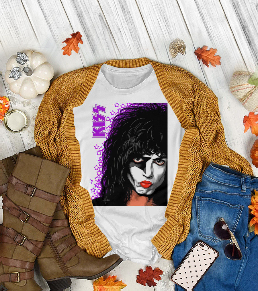 KISS Paul Stanley Starchild Icon with Purple Stars T-Shirt