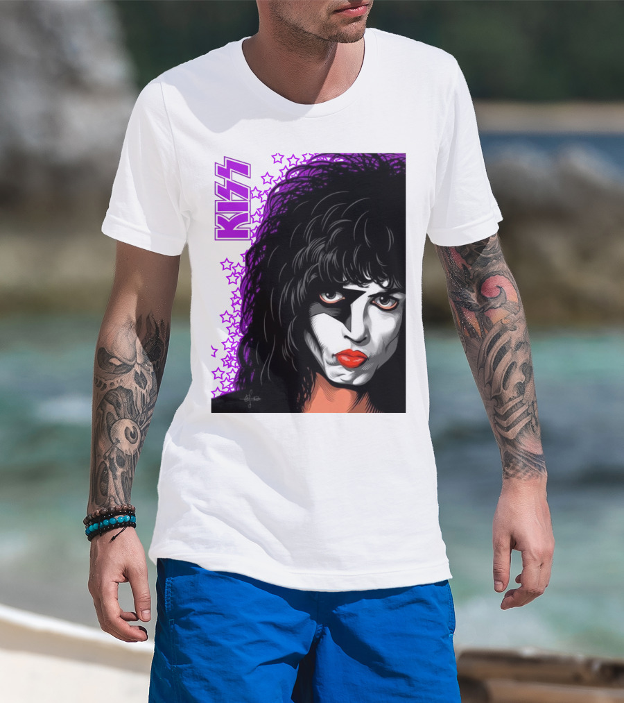KISS Paul Stanley Starchild Icon With Purple Stars T-Shirt