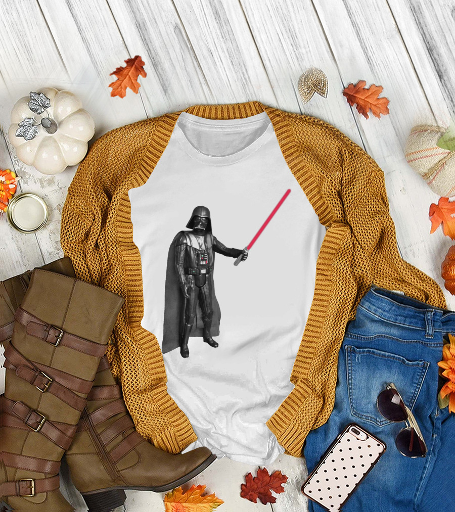 Darth Vader Star Wars Transparent Red Lightsaber Iconic Character T-Shirt