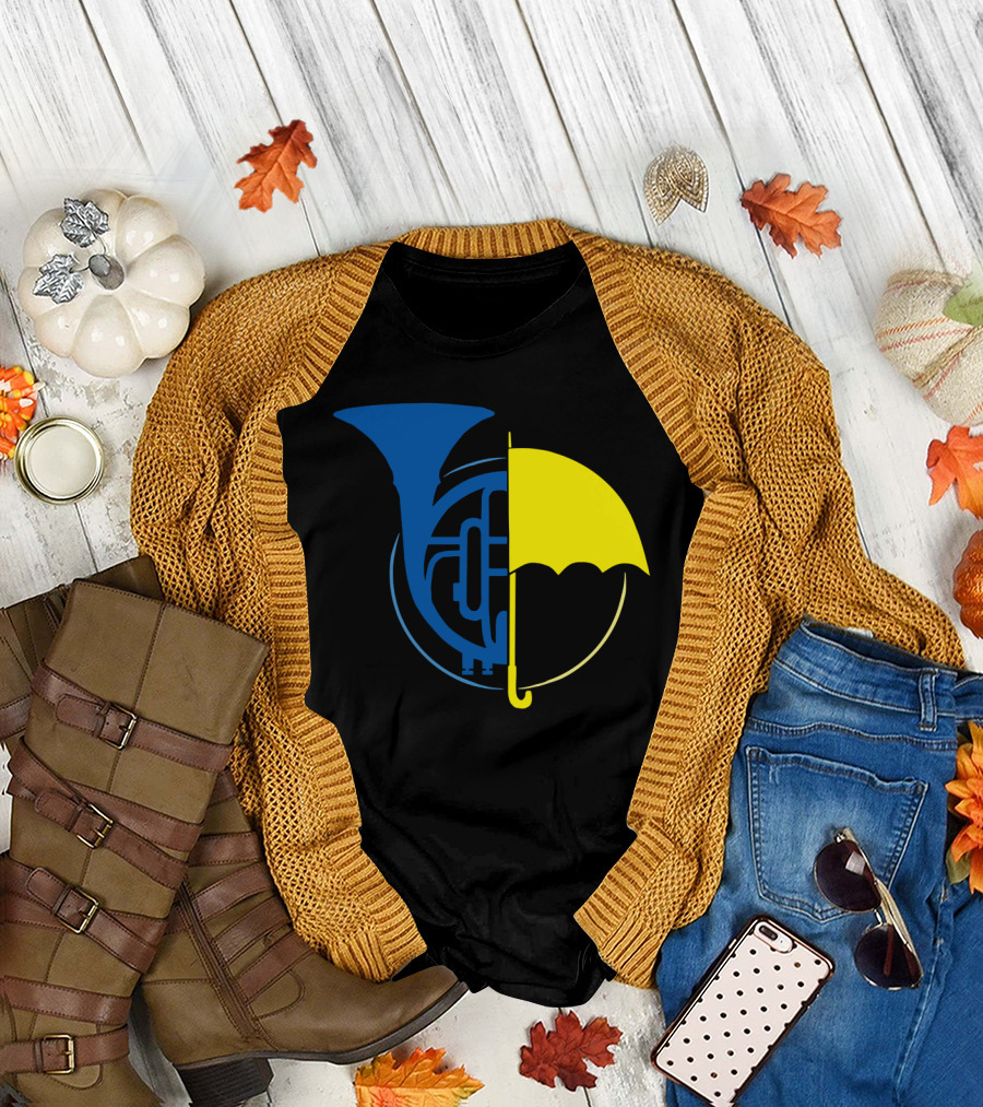 Blue French Horn Yellow Umbrella How I Met Your Mother Iconic Symbols T-Shirt