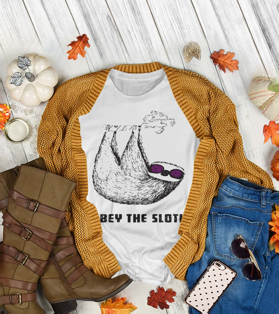Obey The Sloth Hypnotic Funny Lazy Animal T-Shirt