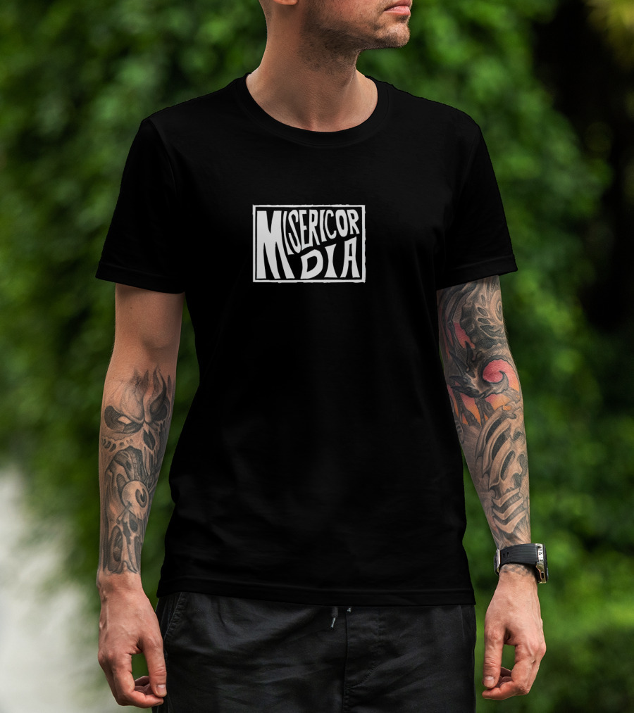 Misericordia Bold Artistic Text T-Shirt