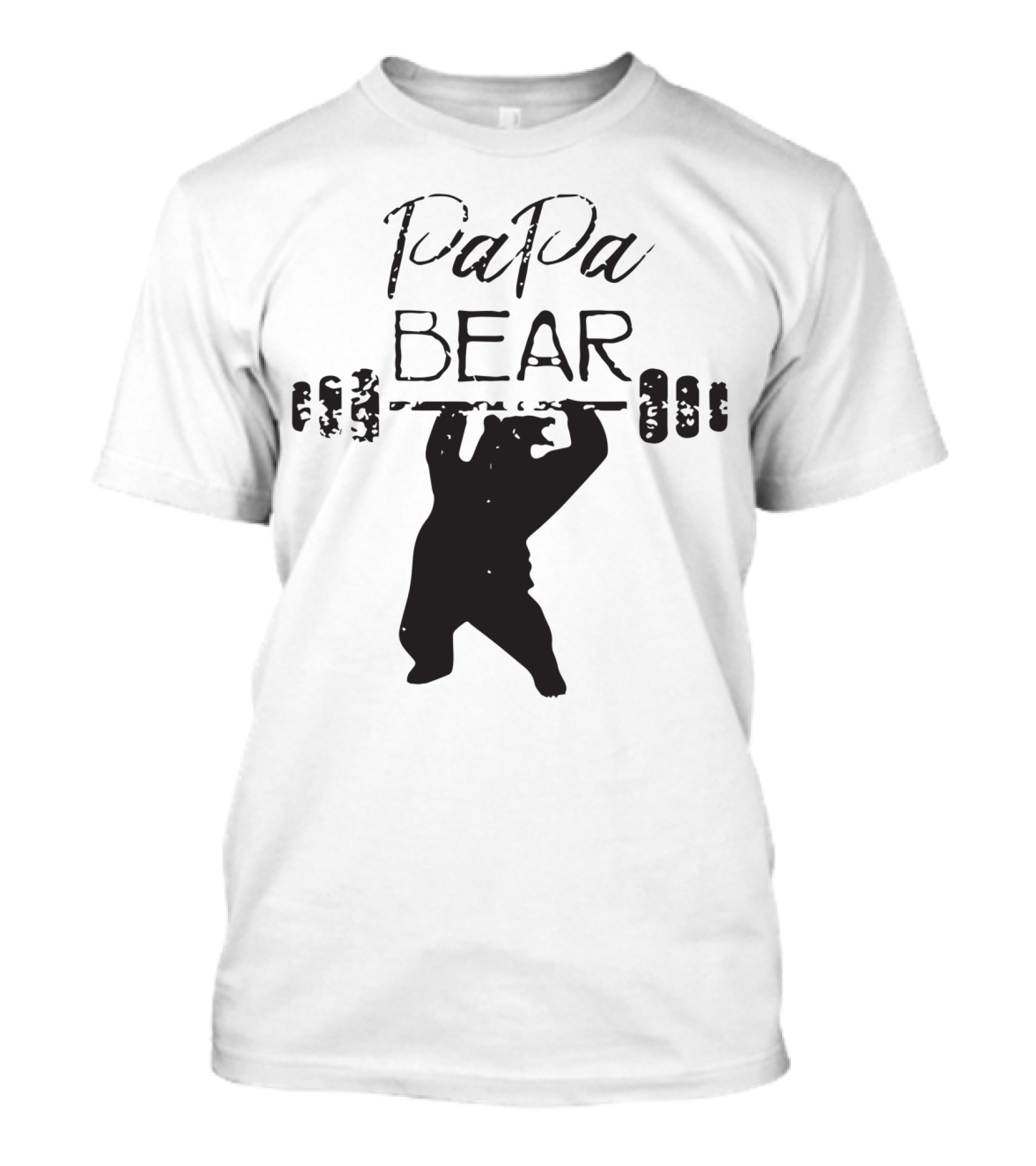 Papa Bear Bear Lifting Weights Dad Husband T-Shirt