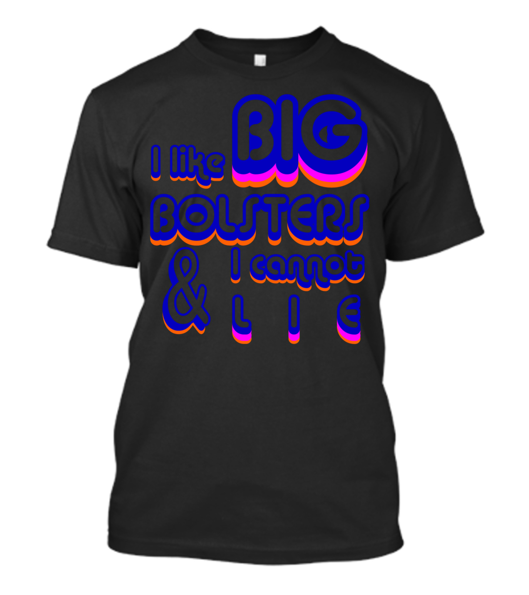 I Like Big Bolsters And I Cannot Lie Bold Retro Typography T-Shirt