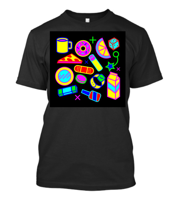 Neon Partay: Fun Icons With Food And Games T-Shirt