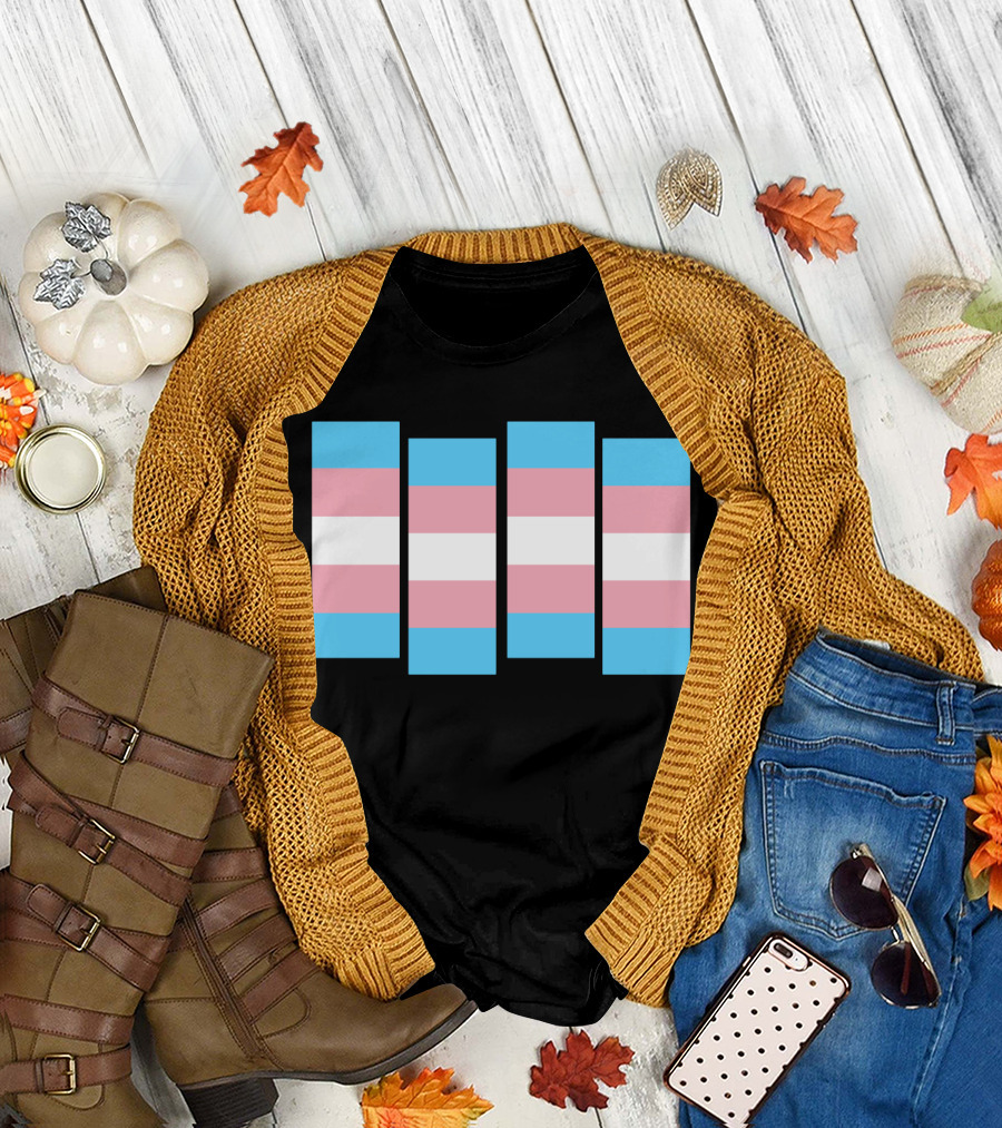 Transgender Flag Punk Rock Bars Together Strong Girls Like Us T-Shirt