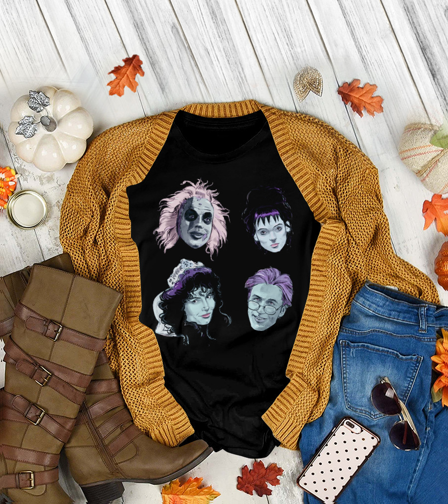 Beetlejuice Character Portraits Lydia Deetz Delia Deetz Charles Maitland T-Shirt
