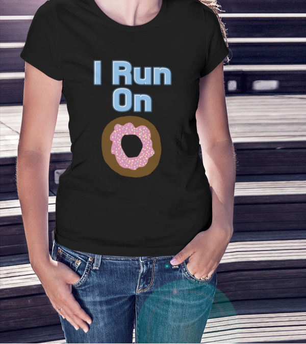 I Run On Pink Frosted Donut Delight With Sprinkles T-Shirt
