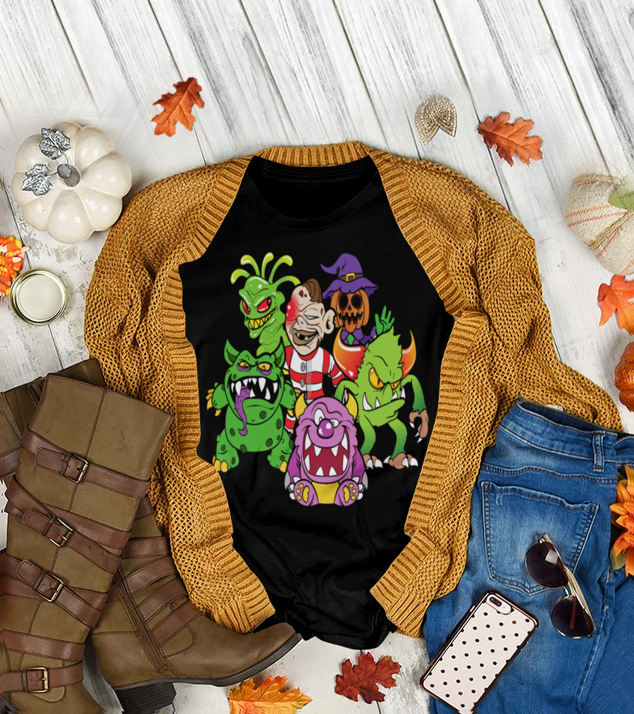 Halloween Monster Zombie Horror Creepy Cartoon Creatures T-Shirt