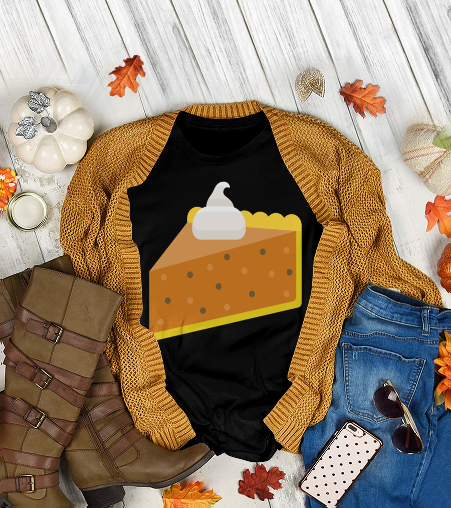 Pumpkin Pie Slice Whipped Cream Topping Classic Dessert T-Shirt
