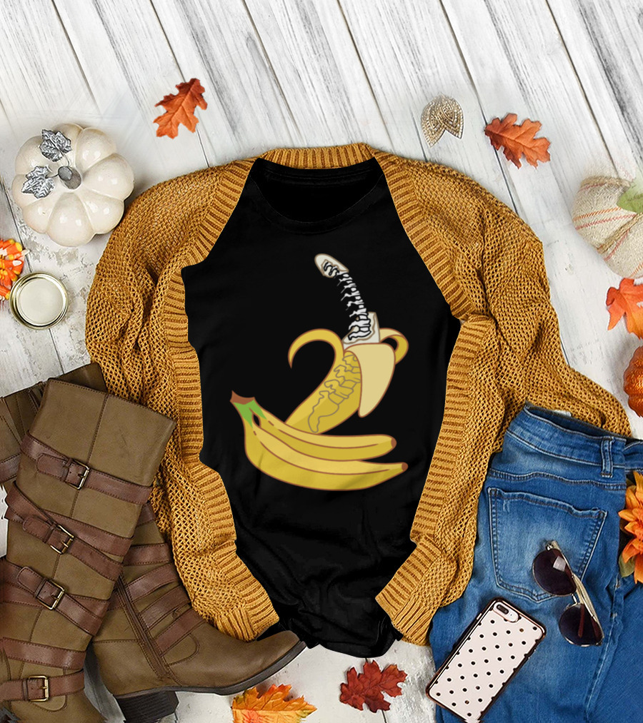 Banana Spine Skeleton Fruit Fusion T-Shirt